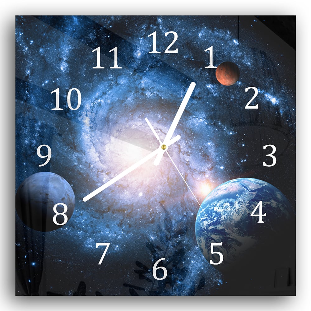 Wanduhr 30x30 - Planeten des Sonnensystems