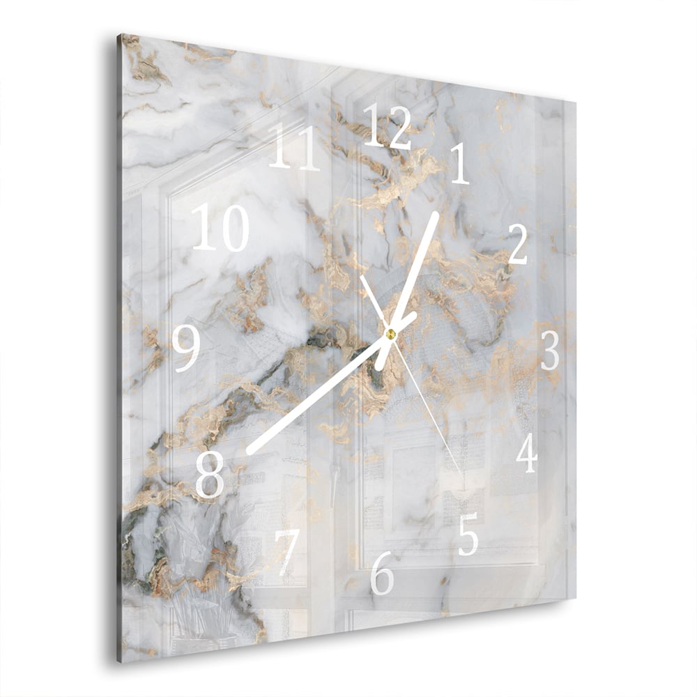 Wanduhr 30x30 - Luxuriöser Marmor
