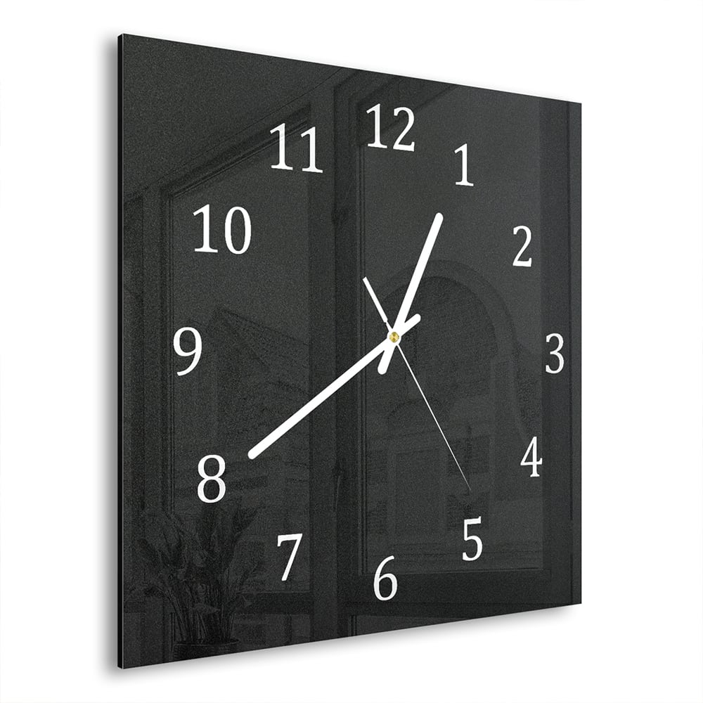 Wanduhr 30x30 - Mattschwarzer Hintergrund