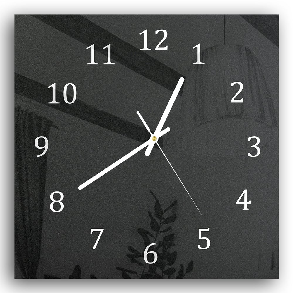 Wanduhr 30x30 - Mattschwarzer Hintergrund