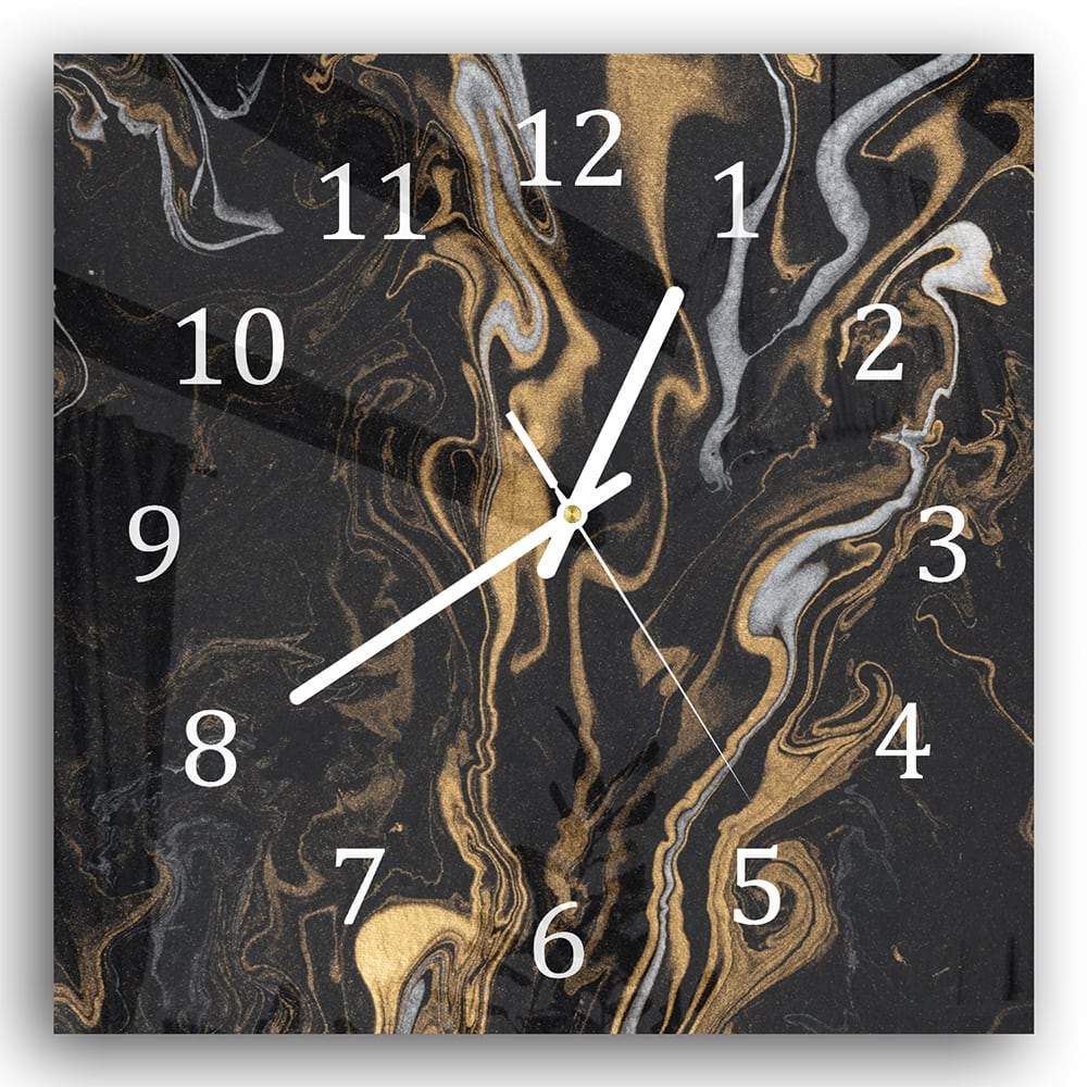 Wanduhr 30x30 - Marmorierte Tintentextur