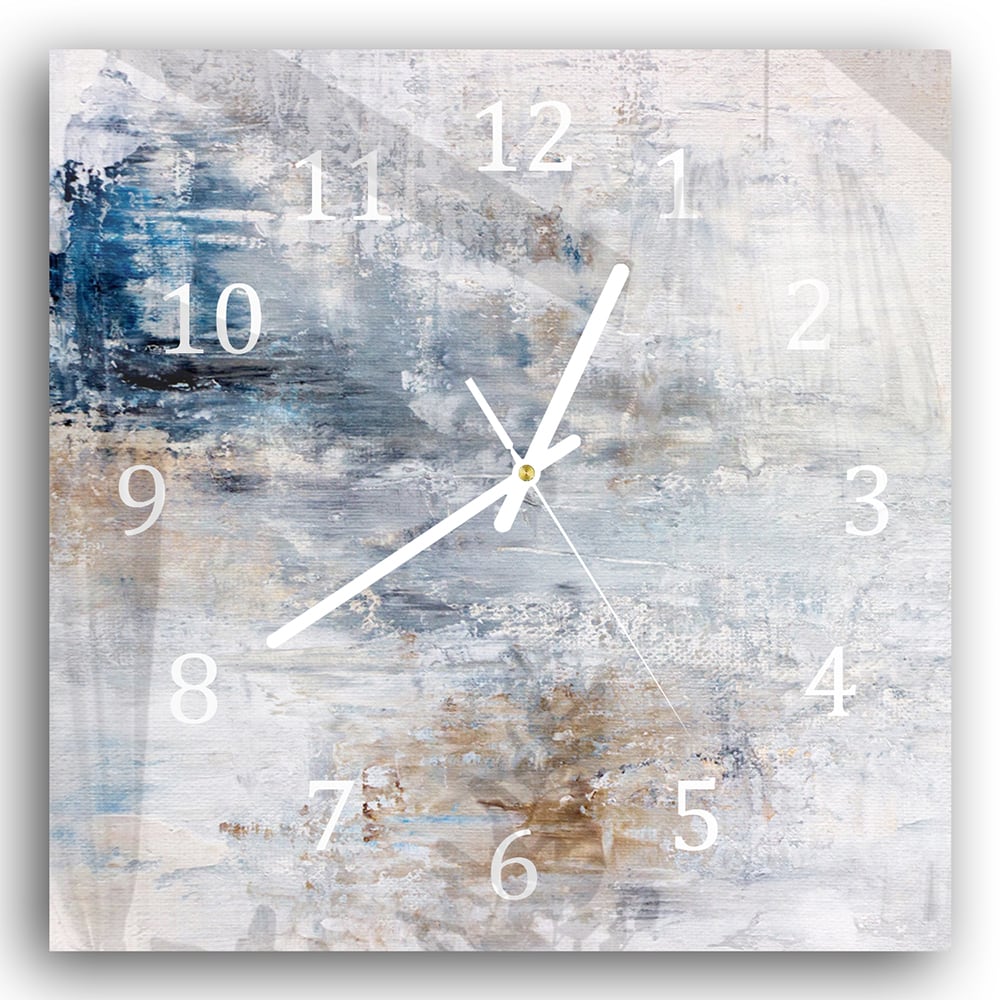 Wanduhr 30x30 - Acrylgemälde auf Leinwand