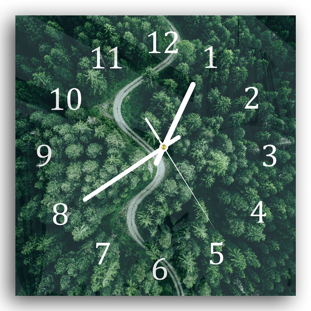Wanduhr 30x30 - Waldstraße von oben