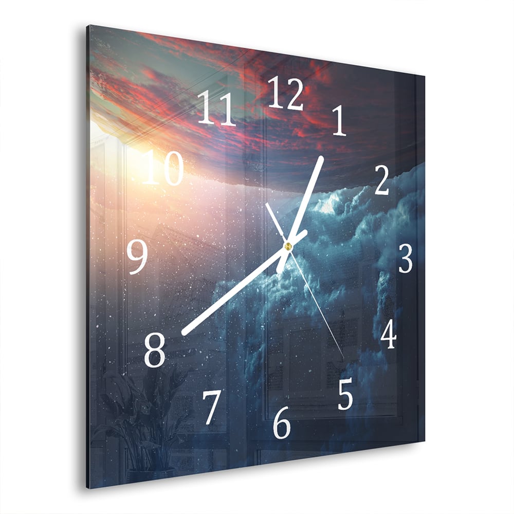 Wanduhr 30x30 - Planetenbahn