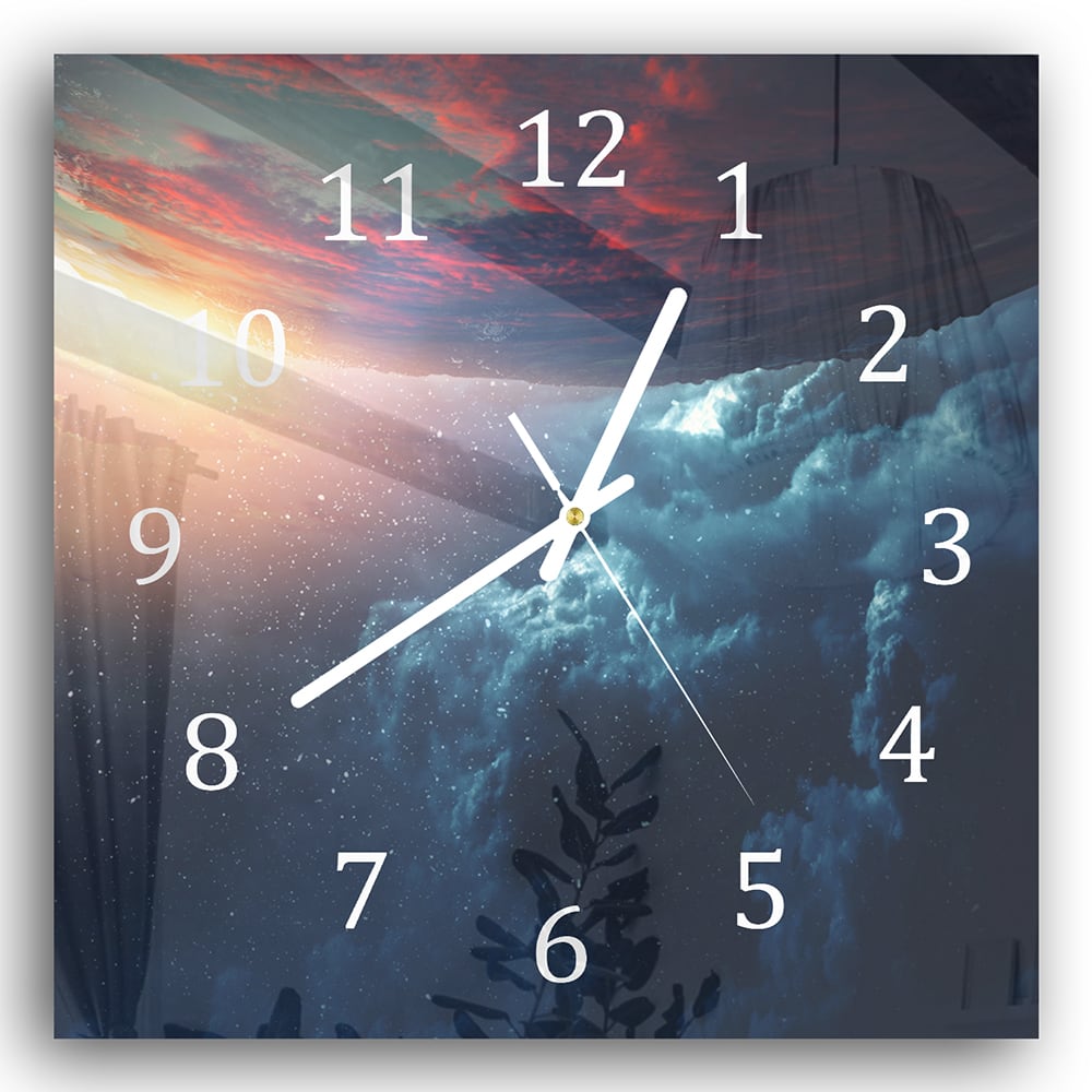 Wanduhr 30x30 - Planetenbahn