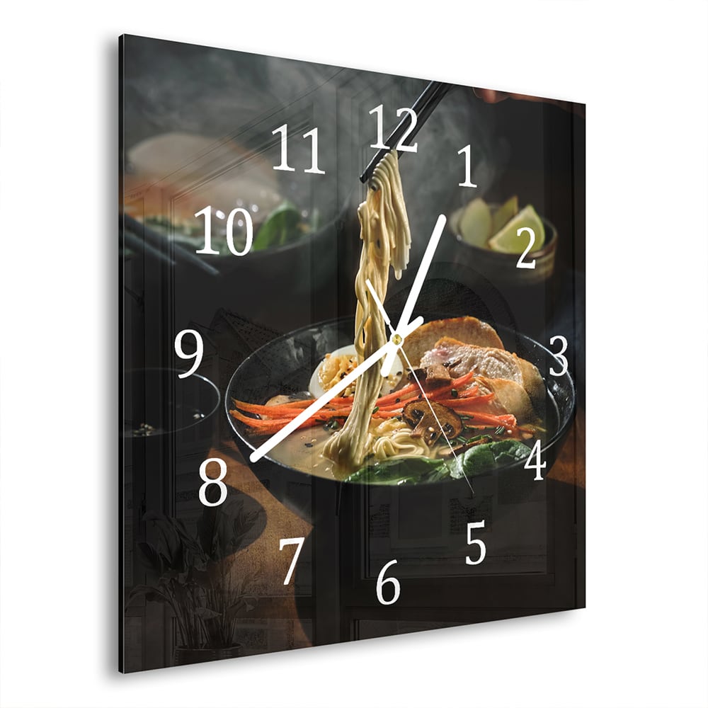 Wanduhr 30x30 - Frische Ramen-Nudeln