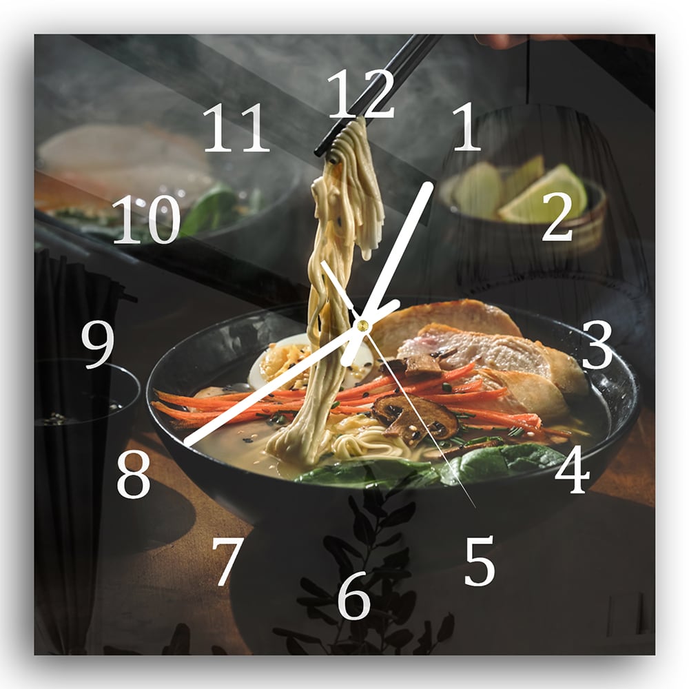 Wanduhr 30x30 - Frische Ramen-Nudeln