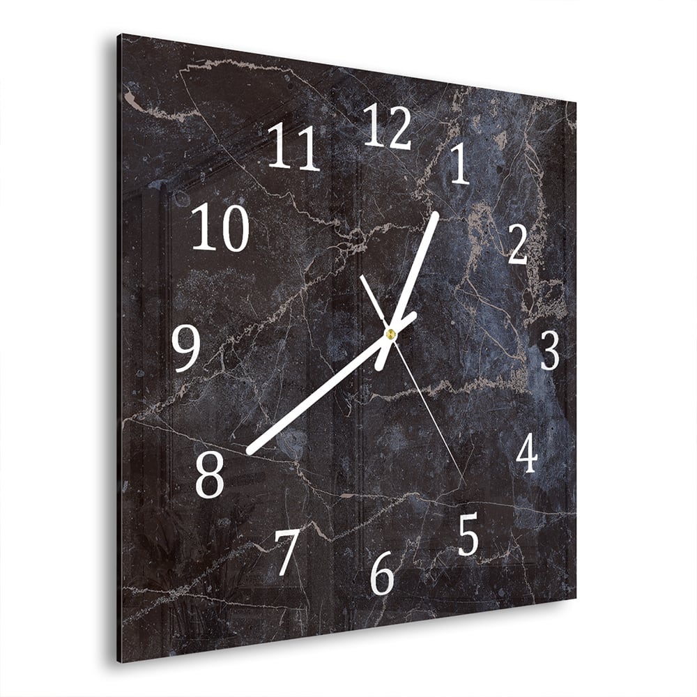 Wanduhr 30x30 - Mitternachtsblauer Marmor