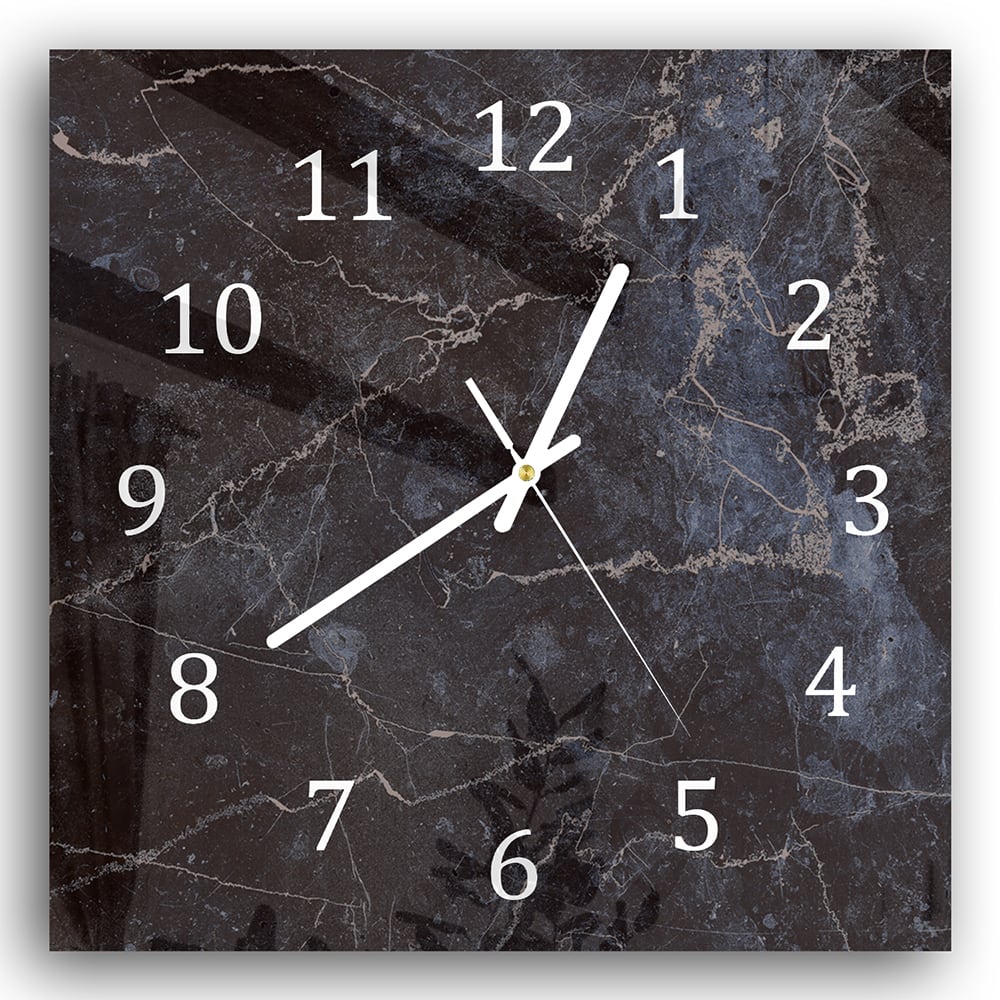 Wanduhr 30x30 - Mitternachtsblauer Marmor
