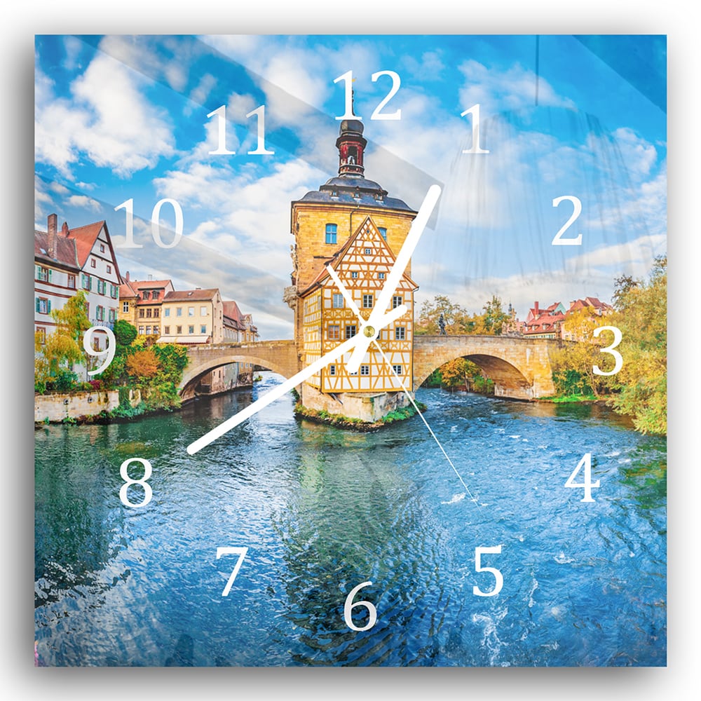 Wanduhr 30x30 - Altstadt von Bamberg