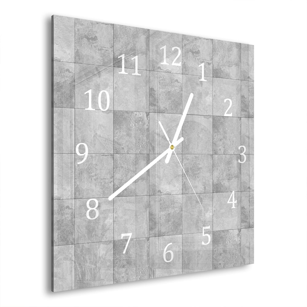 Wanduhr 30x30 - Steinfliesen