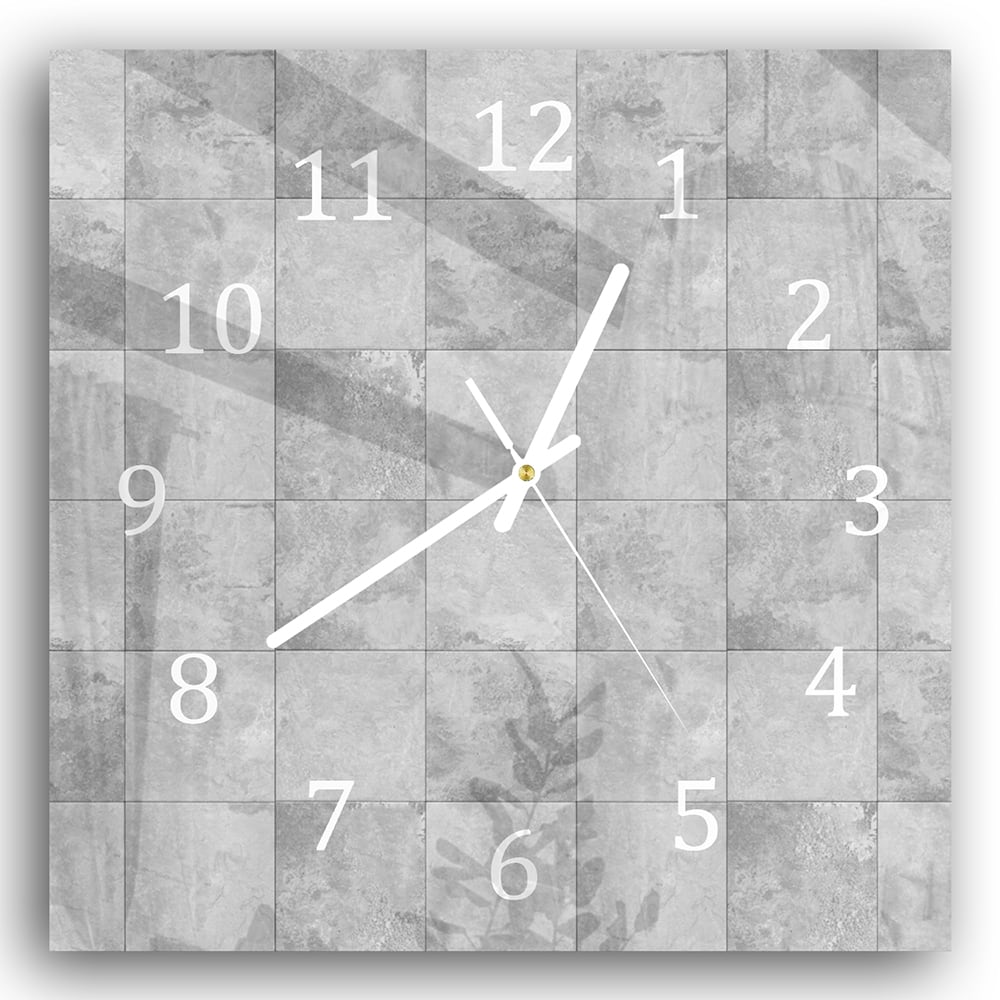 Wanduhr 30x30 - Steinfliesen