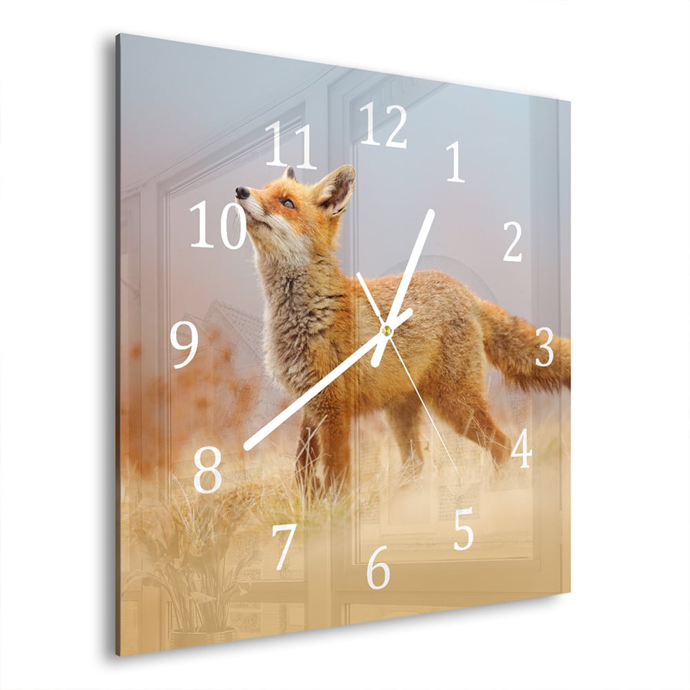 Wanduhr 30x30 - Rotfuchs