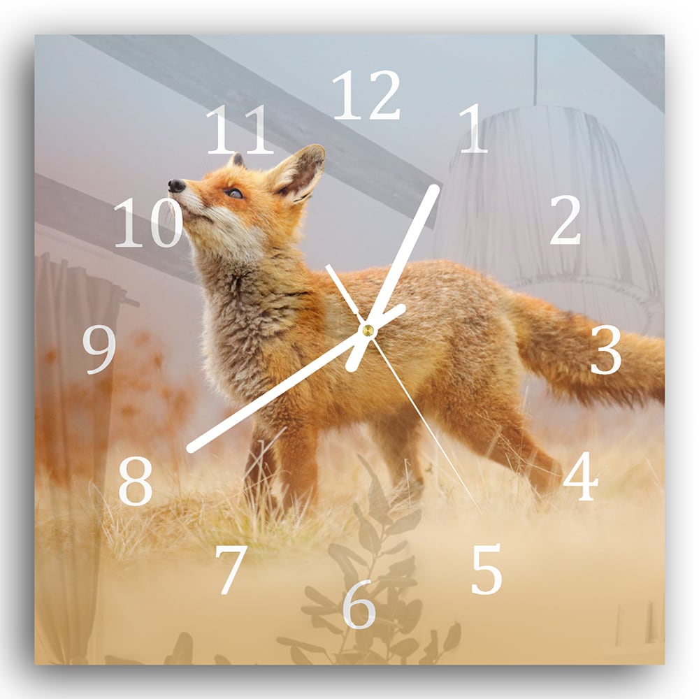 Wanduhr 30x30 - Rotfuchs