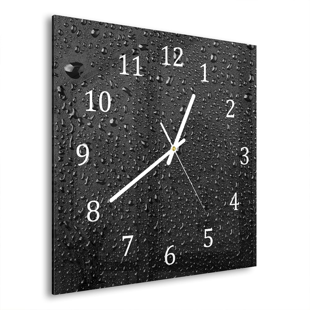 Wanduhr 30x30 - Wassertropfen