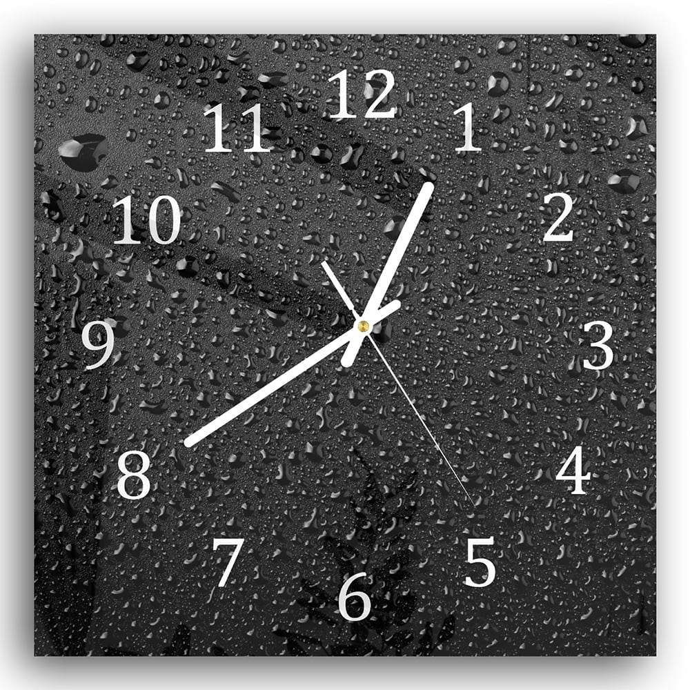 Wanduhr 30x30 - Wassertropfen