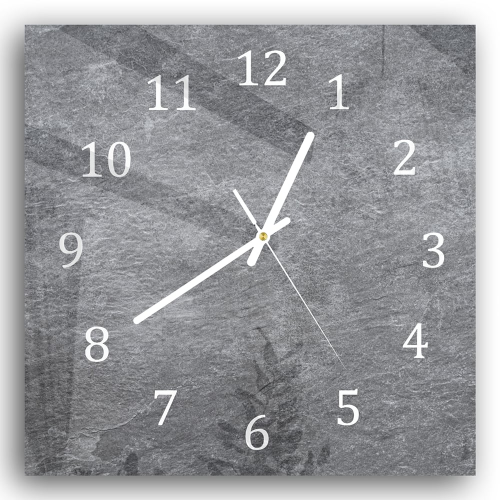 Wanduhr 30x30 - Natürlicher grauer Granit