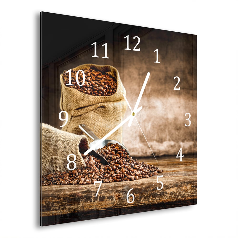 Wanduhr 30x30 - Aroma von Kaffee