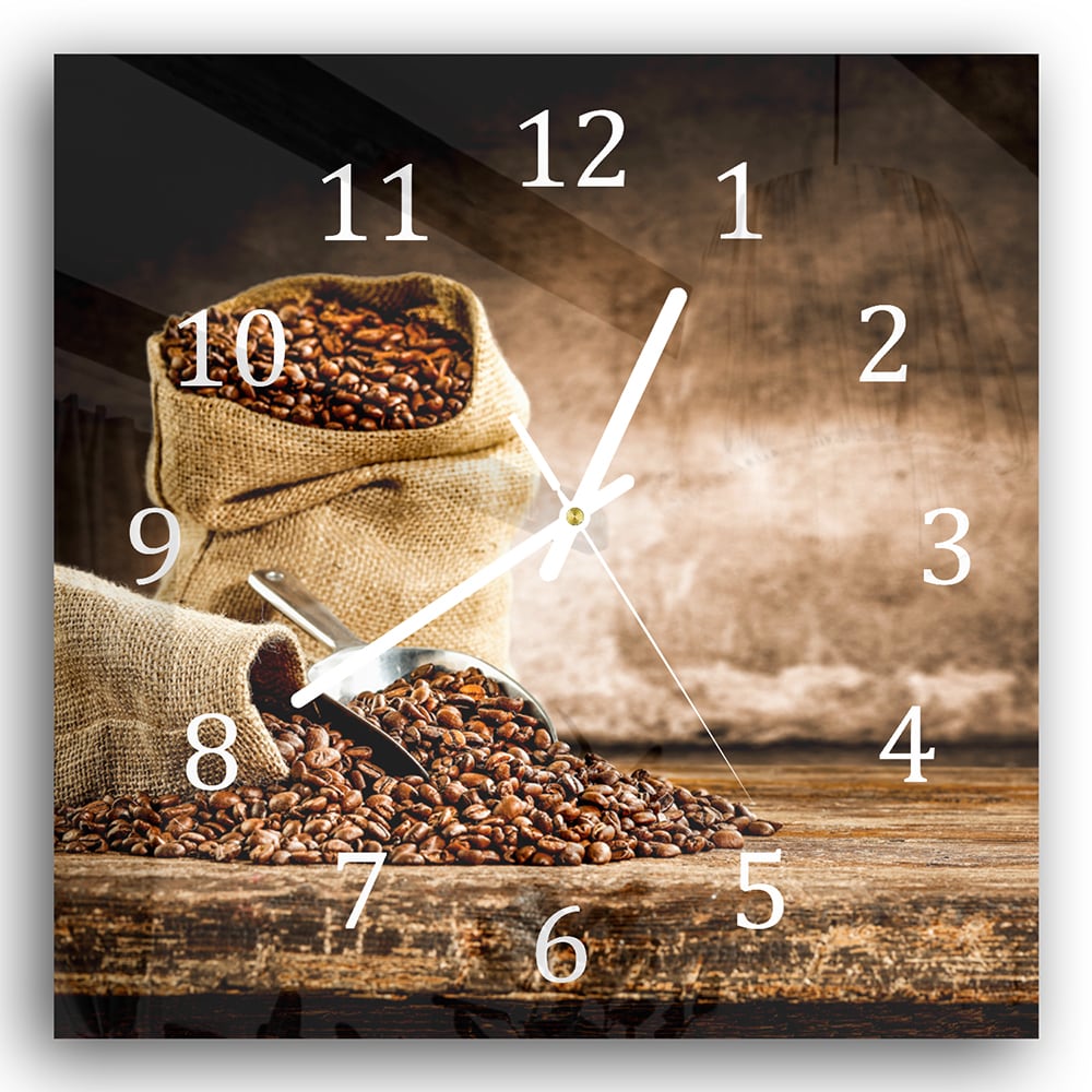 Wanduhr 30x30 - Aroma von Kaffee