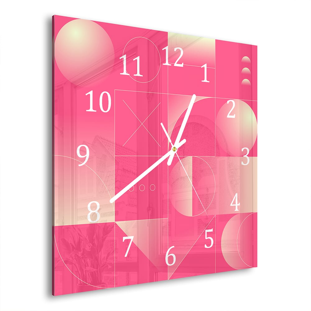 Wanduhr 30x30 - Rotes abstraktes Kunstwerk