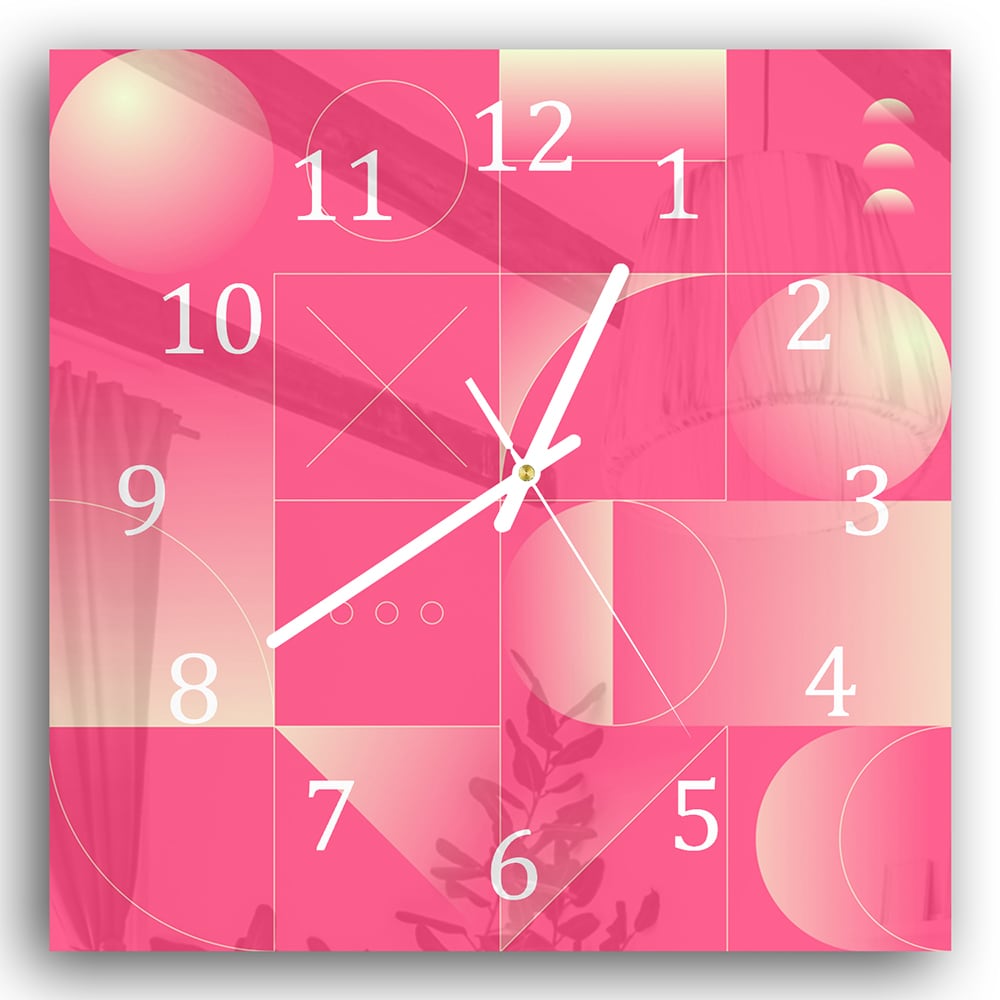 Wanduhr 30x30 - Rotes abstraktes Kunstwerk