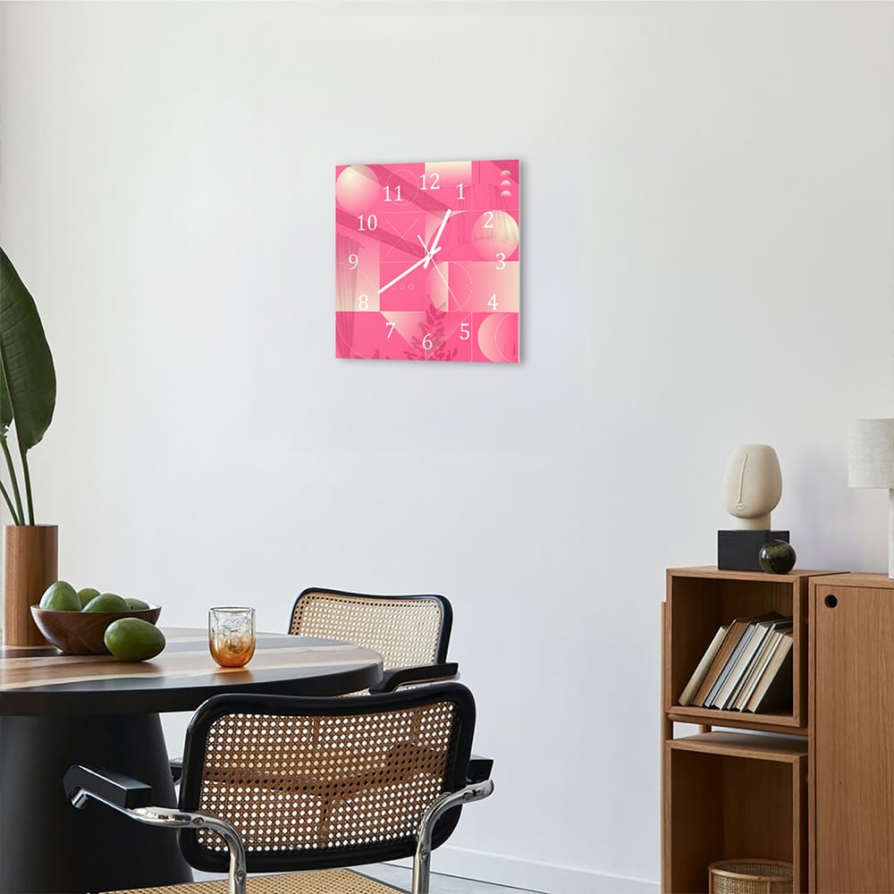 Wanduhr 30x30 - Rotes abstraktes Kunstwerk