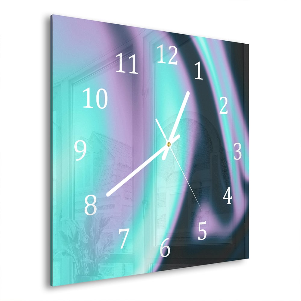 Wanduhr 30x30 - Neonwellen