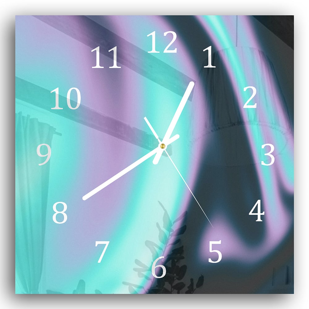 Wanduhr 30x30 - Neonwellen