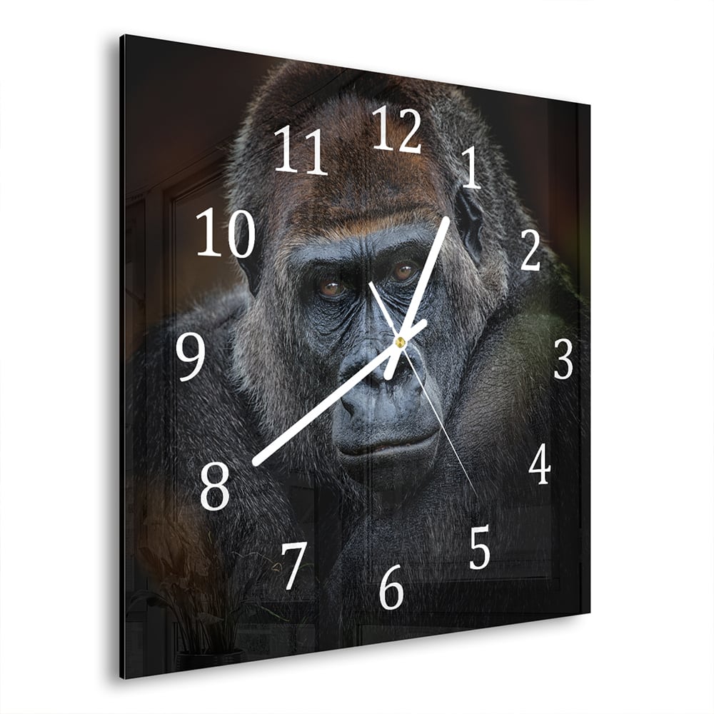 Wanduhr 30x30 - Gorilla