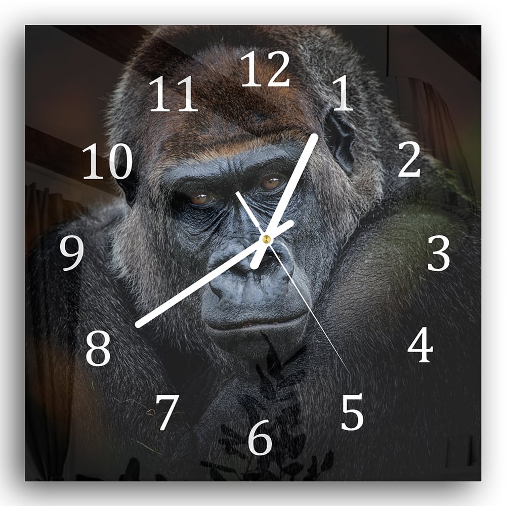 Wanduhr 30x30 - Gorilla