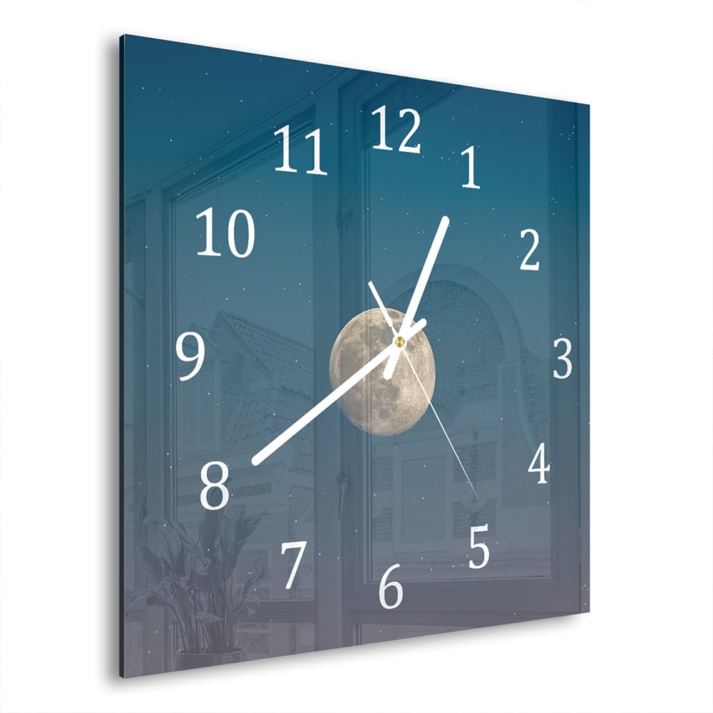 Wanduhr 30x30 - Vollmond