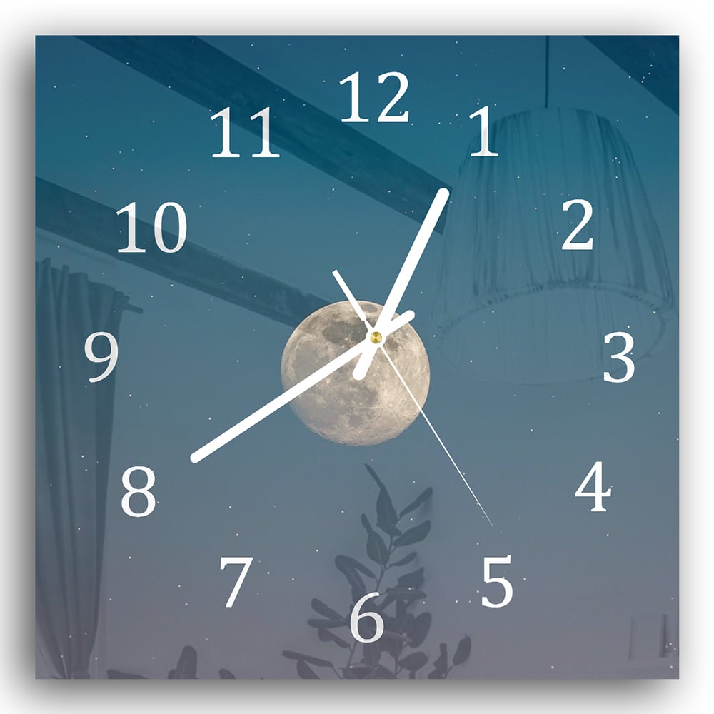 Wanduhr 30x30 - Vollmond