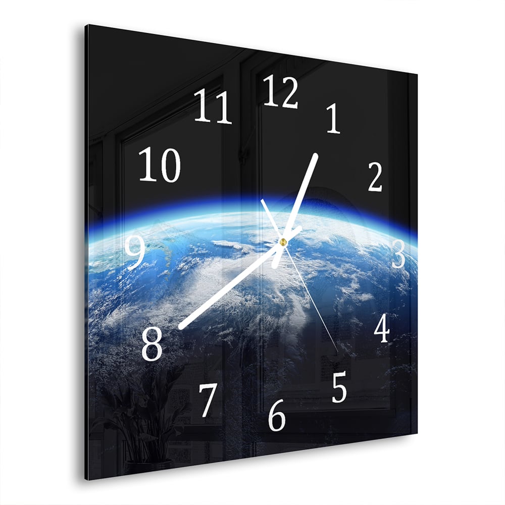 Wanduhr 30x30 - Planet Erde