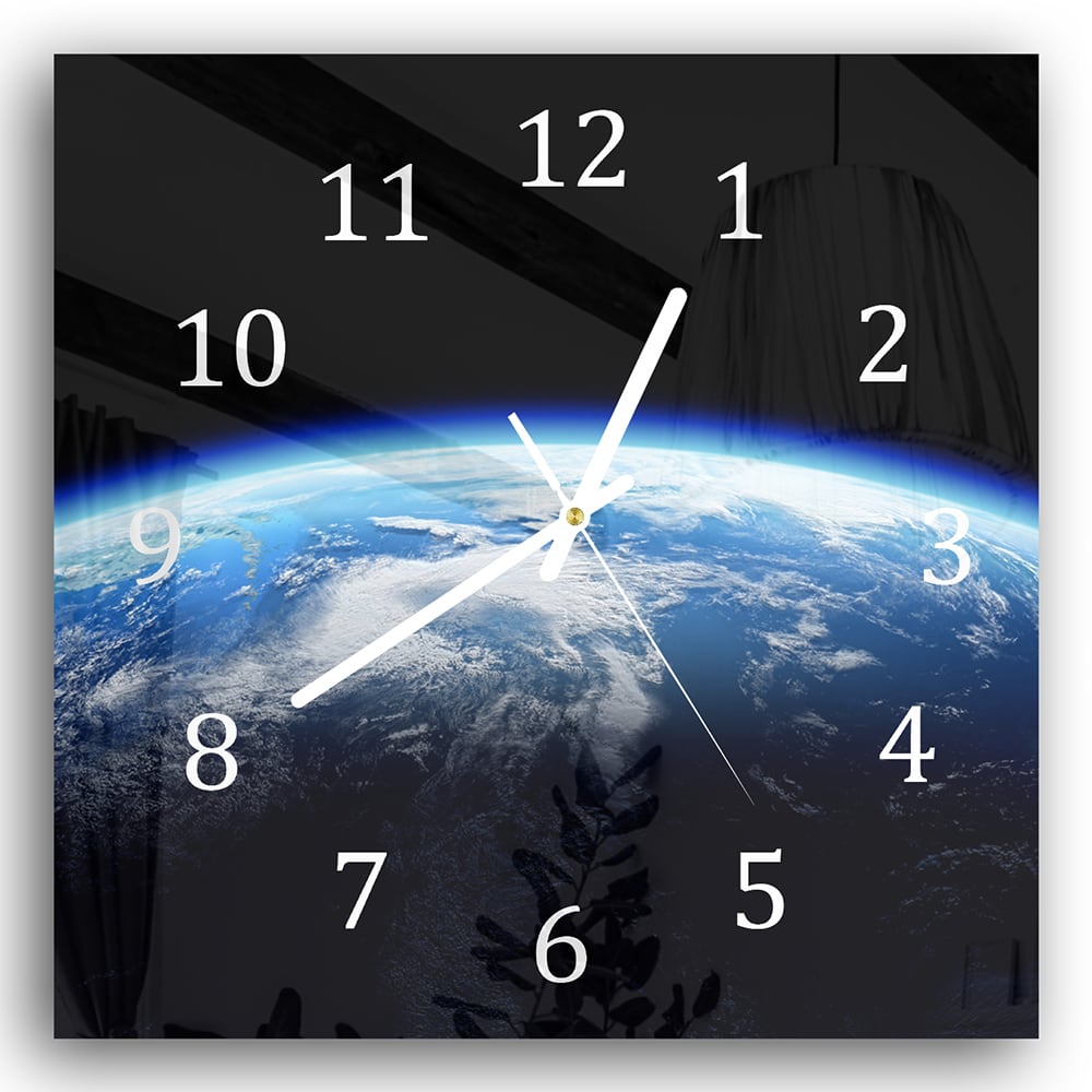 Wanduhr 30x30 - Planet Erde