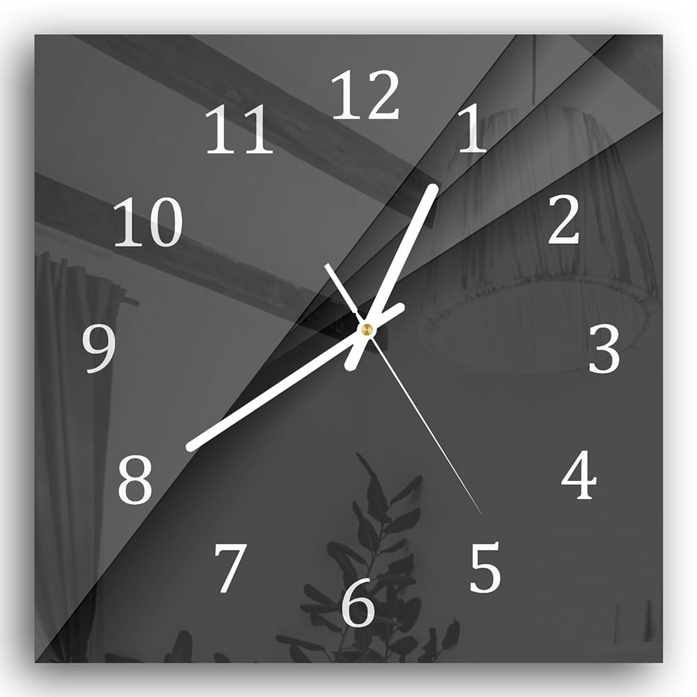 Wanduhr 30x30 - Schwarz mit Tiefe