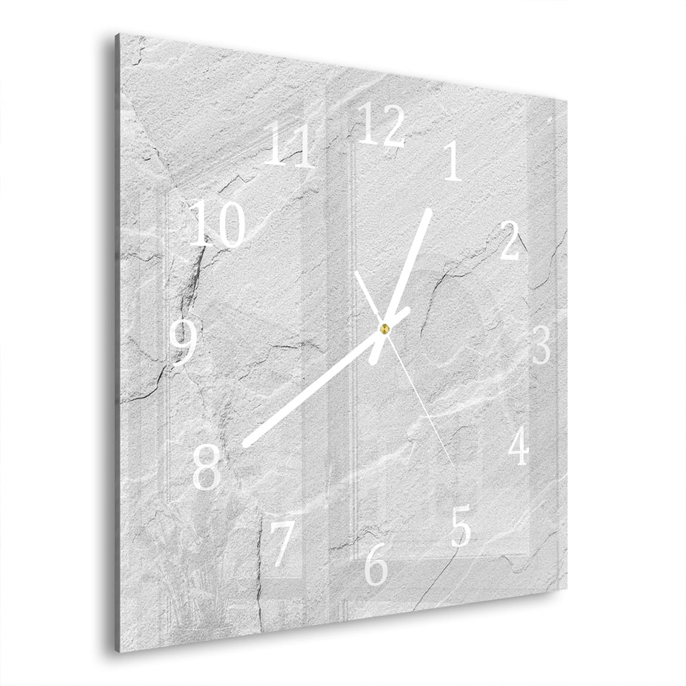 Wanduhr 30x30 - Weißer Schiefer
