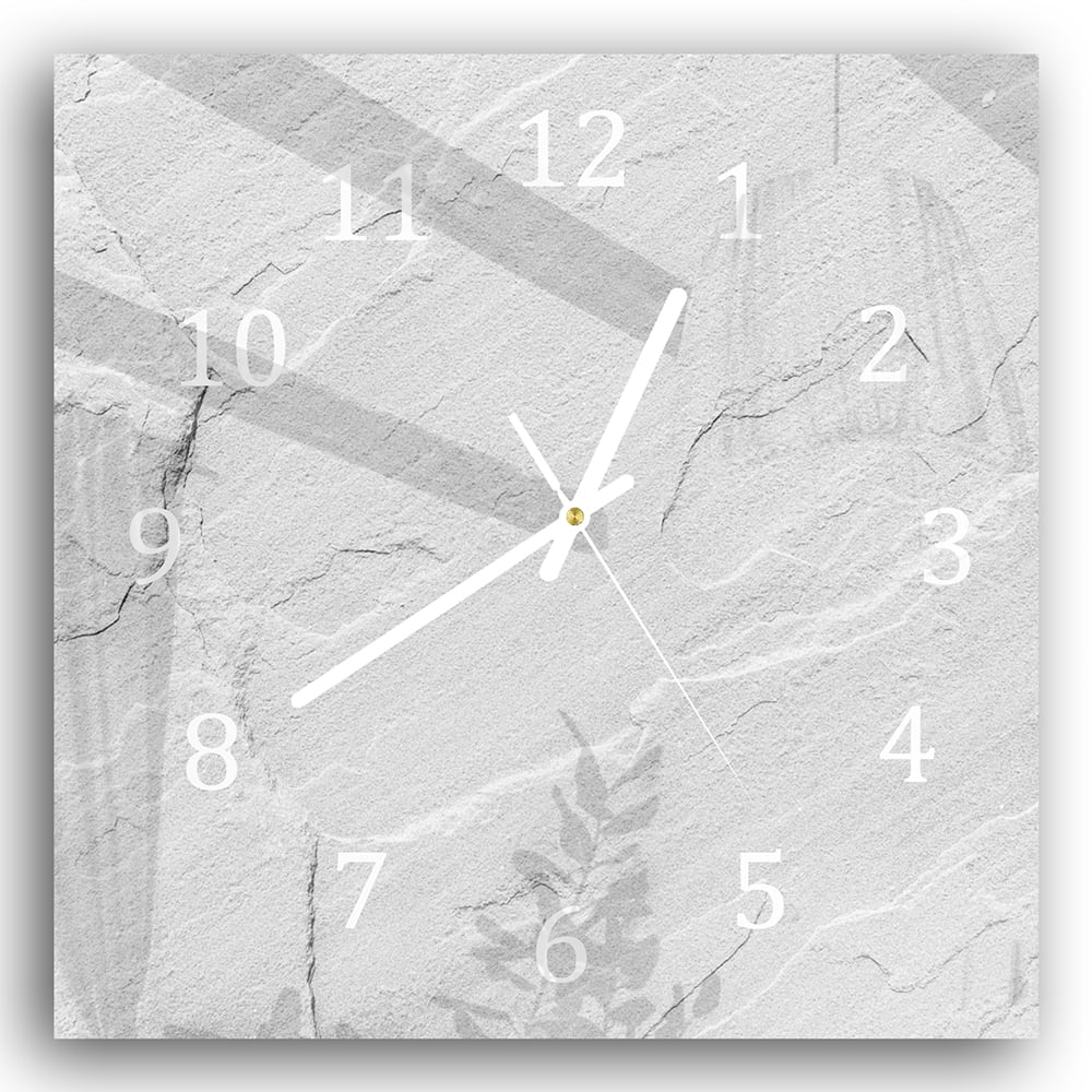 Wanduhr 30x30 - Weißer Schiefer