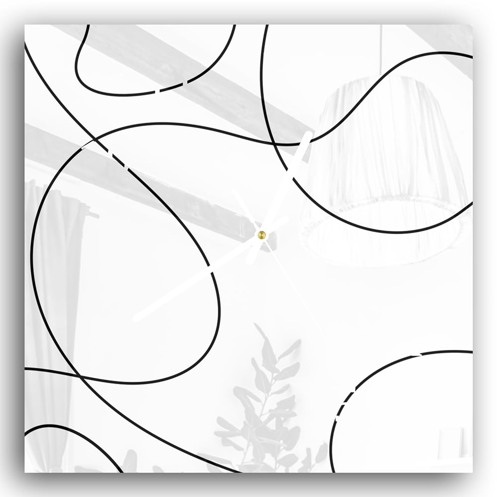 Wanduhr 30x30 - Wellenlinien