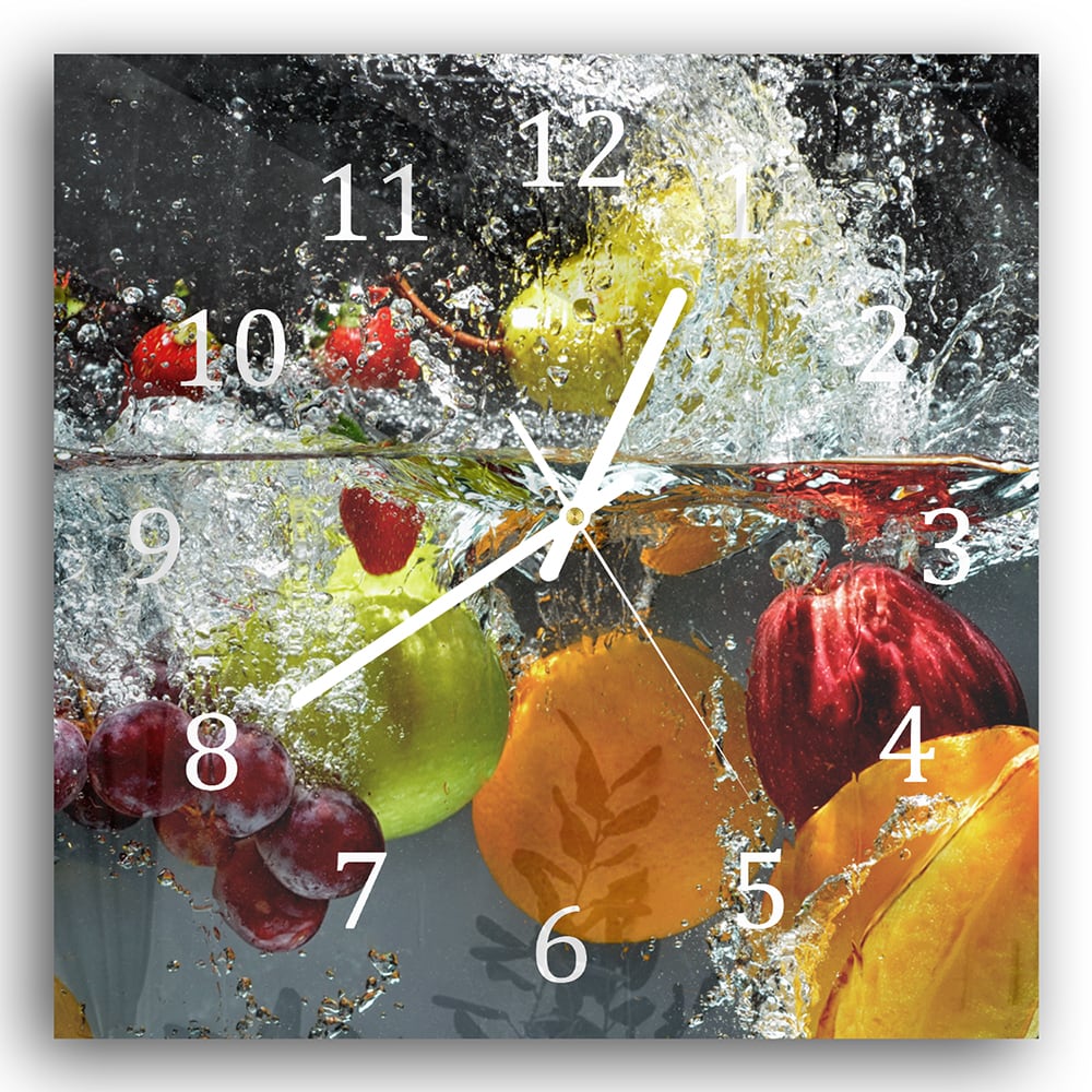 Wanduhr 30x30 - Frucht-Splash