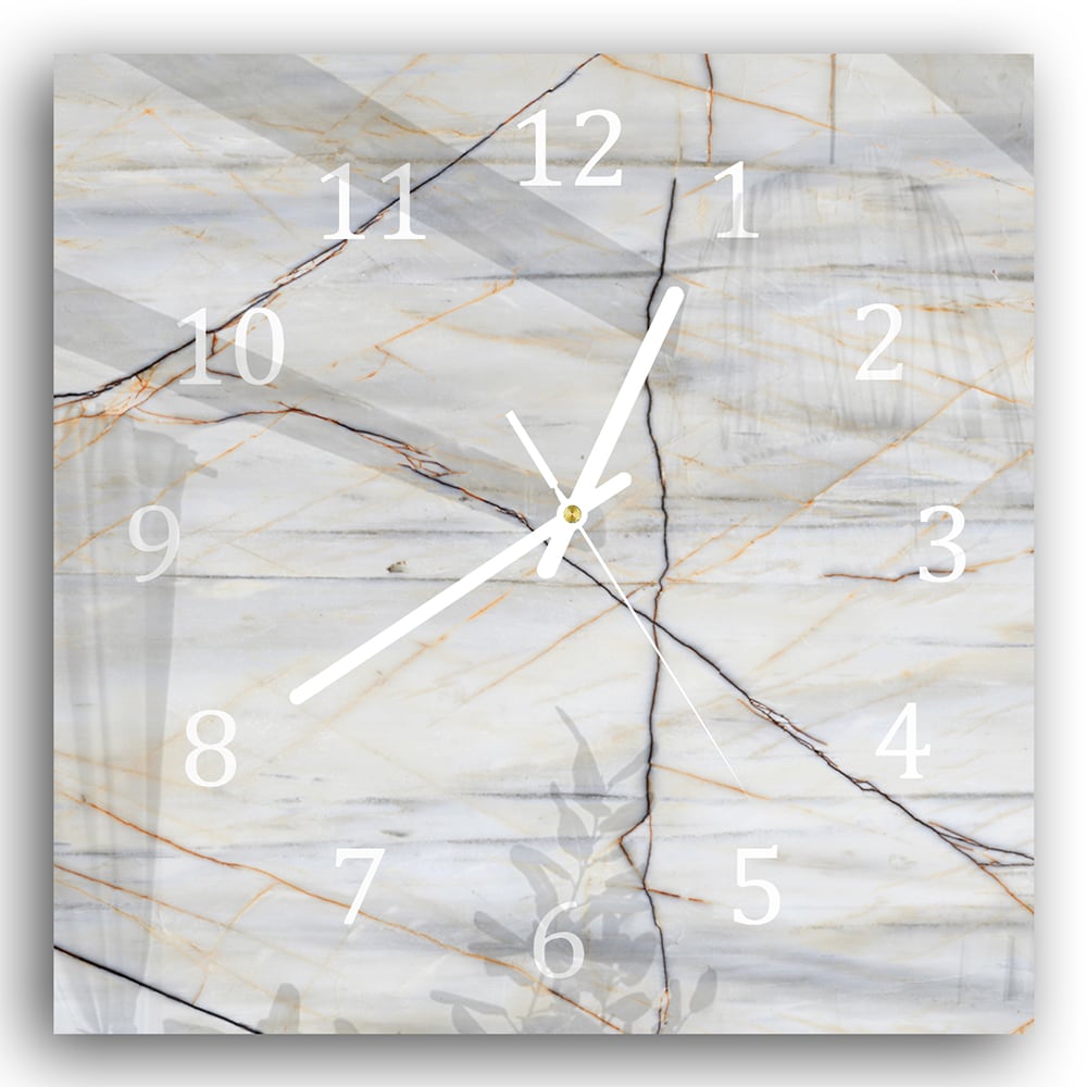 Wanduhr 30x30 - Natur-Marmor