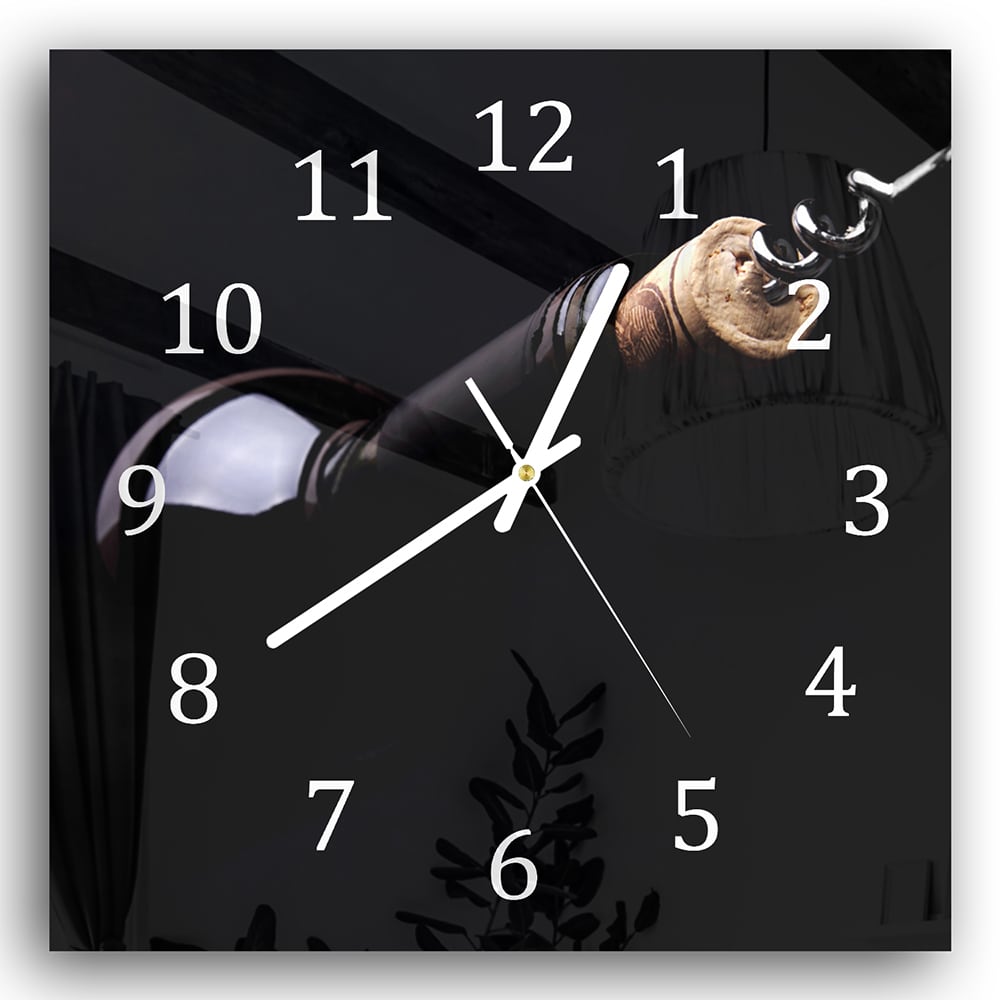 Wanduhr 30x30 - Weinflasche