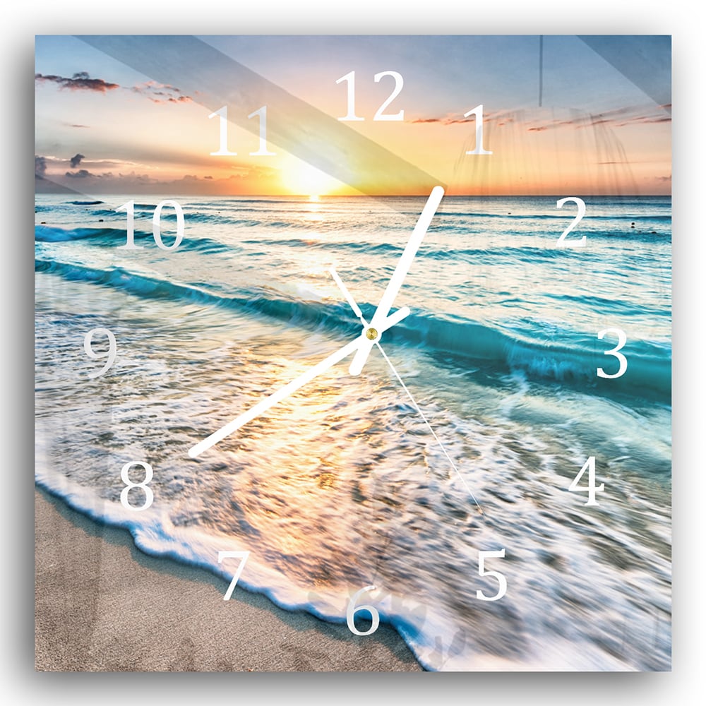 Wanduhr 30x30 - Strand in Cancún