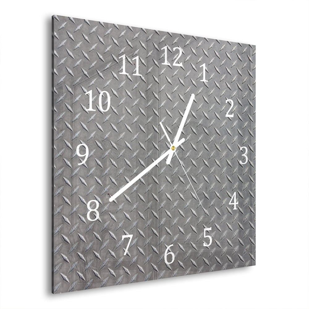 Wanduhr 30x30 - Riffelblech-Textur
