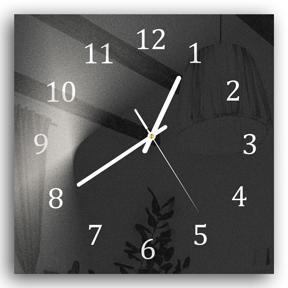 Wanduhr 30x30 - Schwarz-weißer Sand