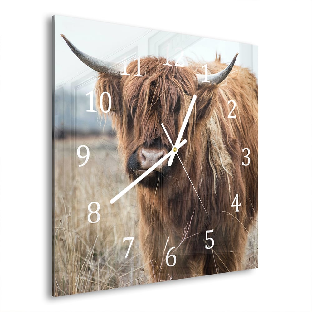 Wanduhr 30x30 - Wilde Hochlandrinder