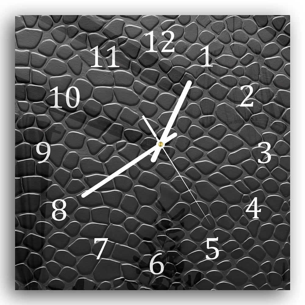 Wanduhr 30x30 - Nahaufnahme Leder