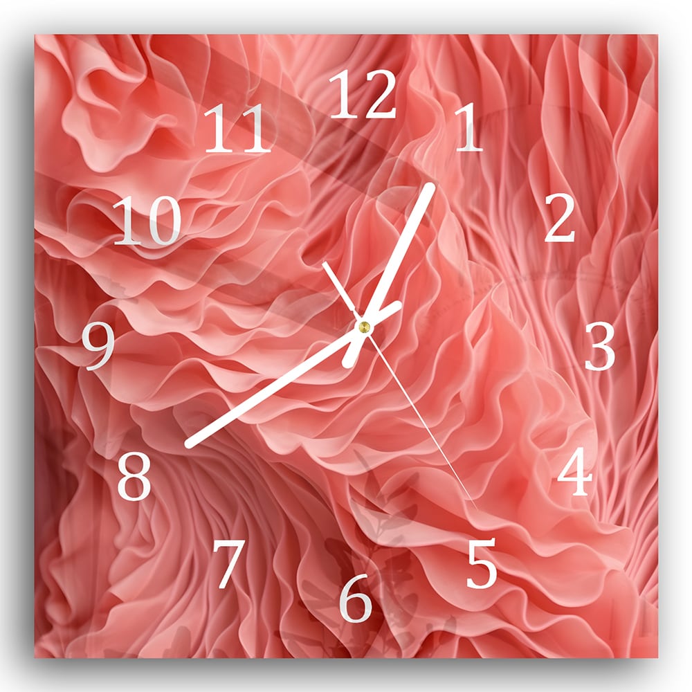 Wanduhr 30x30 - Organische Textur von Korallen