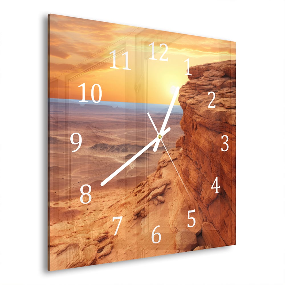 Wanduhr 30x30 - Wüstenlandschaft
