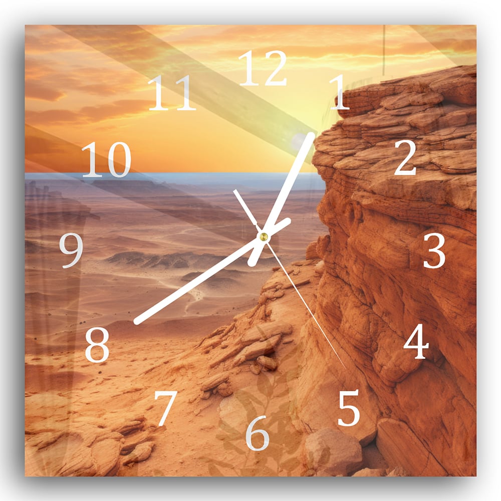 Wanduhr 30x30 - Wüstenlandschaft