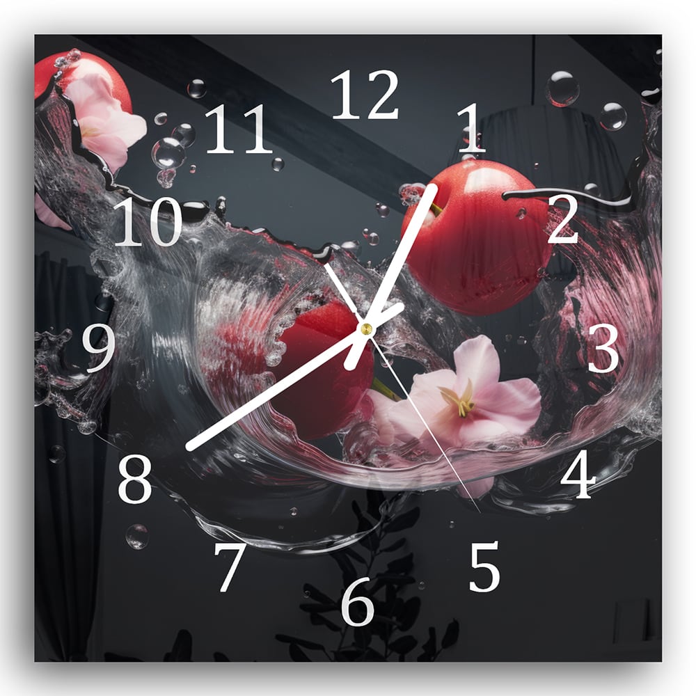 Wanduhr 30x30 - Tomaten-Splash